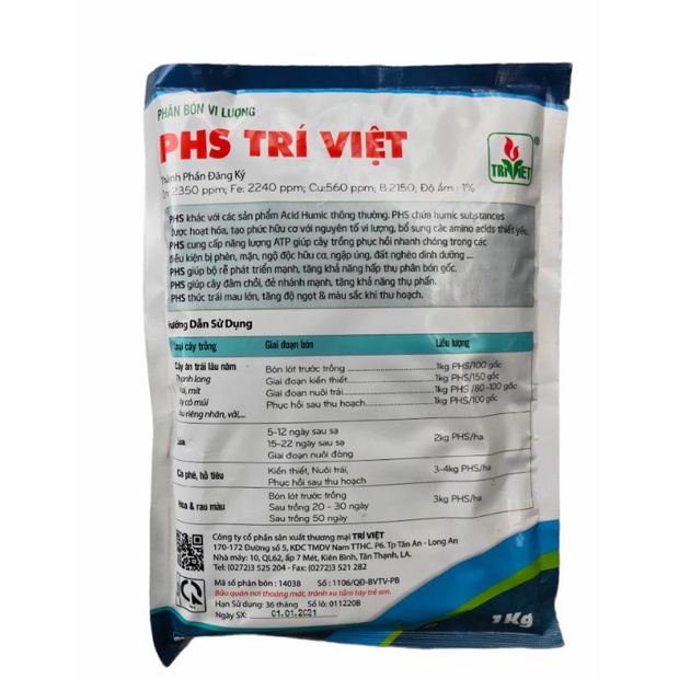 PHS Trí Việt gói 1kg - ra rễ mạnh , đâm tược nhanh , phục hồi cây suy