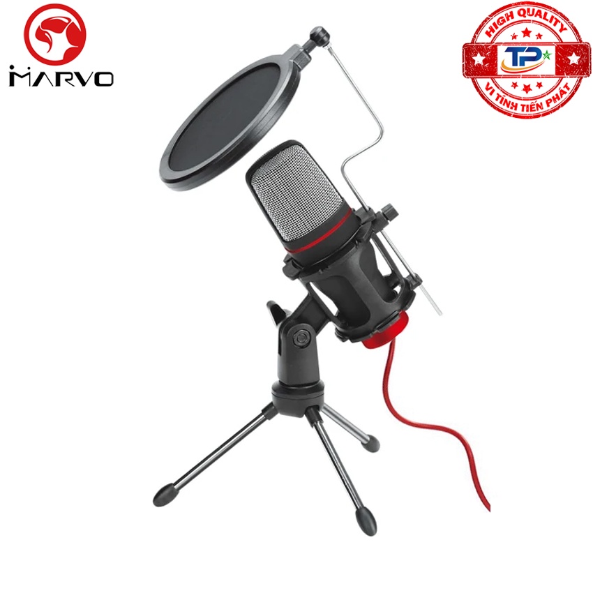 Studio Microphone Pro Marvo MIC-02 đẳng cấp chuyên nghiệp dùng hát karaoke, chat, ghi âm, đàm thoại... trên PC và Laptop