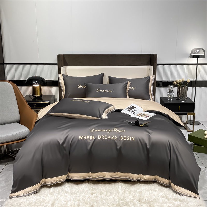 Bộ chăn ga gối phi lụa Dream Home cao cấp sang trọng, ga gối phi lụa bóng mềm mịn thoáng mát màu sắc sang chảnh