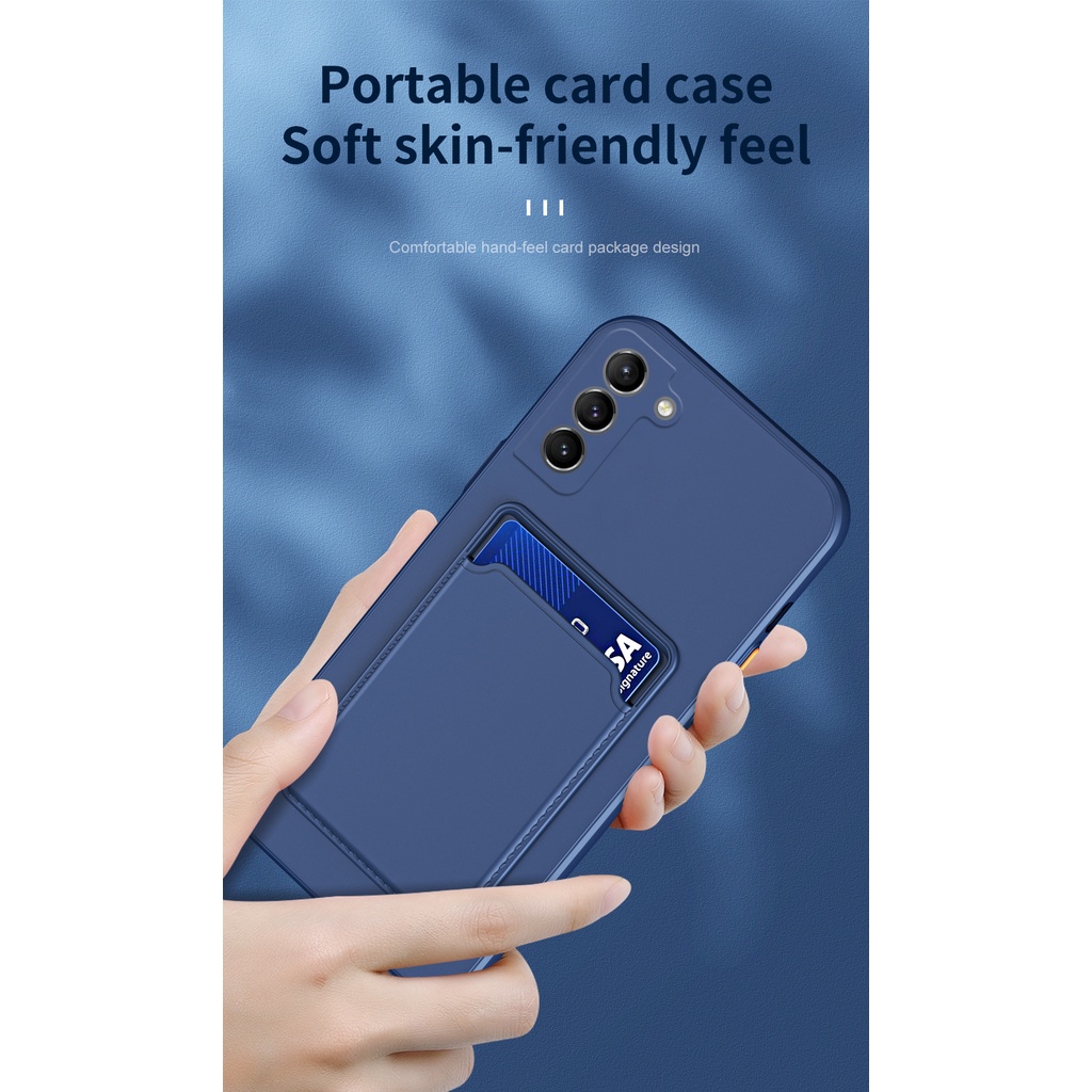 Ốp điện thoại LENUO silicon có ngăn đựng thẻ cho Samsung Galaxy s21 plus 21 ultra s21 fe s20 plus s20 fe s20 ultra