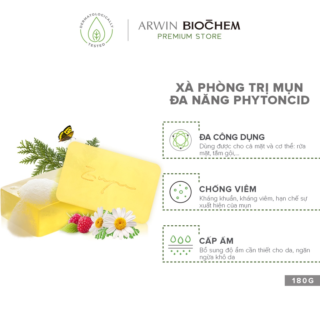 Mini Size Xà Bông Da Mụn Dành Cho Da Mặt Và Cơ Thể Arwin Phytoncid 17g