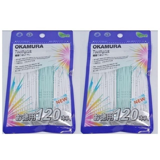 Combo Tăm Nhựa Nha Khoa Okamura Nhật Bản Gói 120 Chiếc