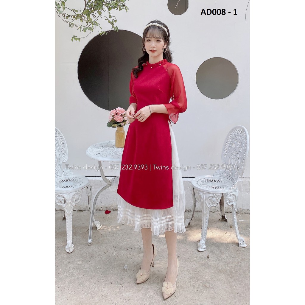 Áo dài cách tân, áo váy nữ TWINS STORE chất nhung tăm, có 4 kiểu chọn lựa - AD008
