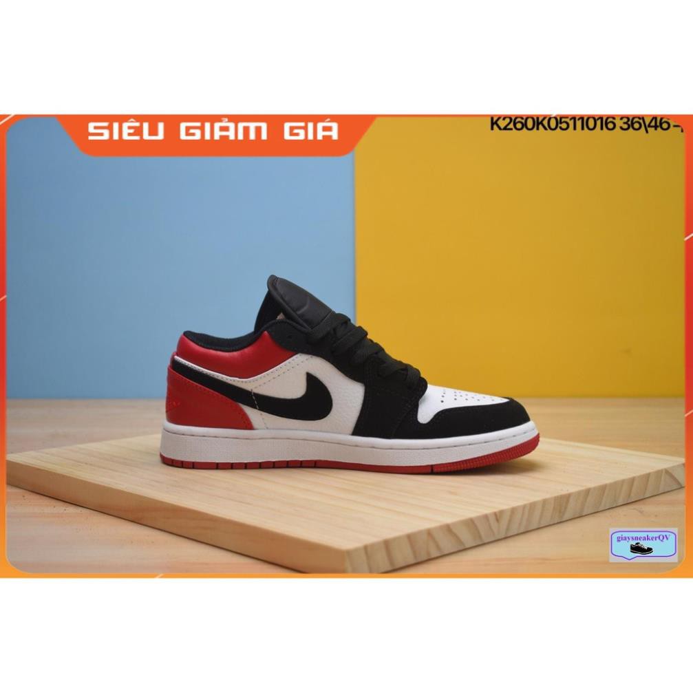 Giày thể thao AIR Jordan 1 Low Black Toe cổ thấp siêu đẹp dành cho nam và nữ