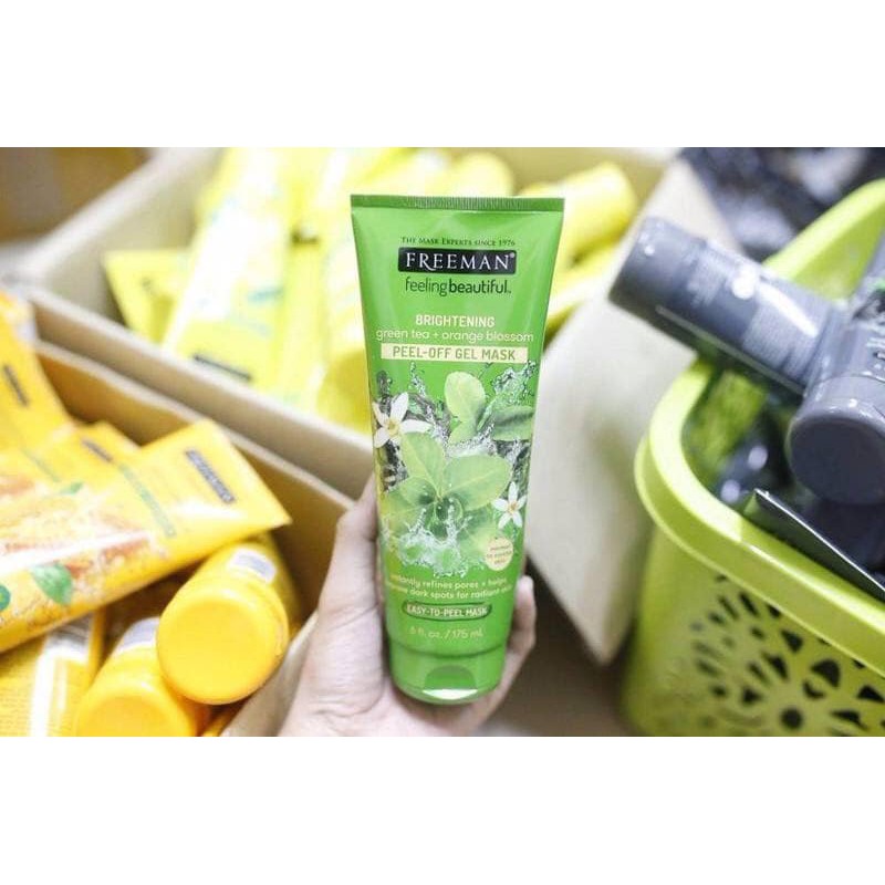 Mặt Nạ Freeman Feeling Beautiful Mask Brightening Green Tea + Orange Blossom Peel – Off Gel Mask