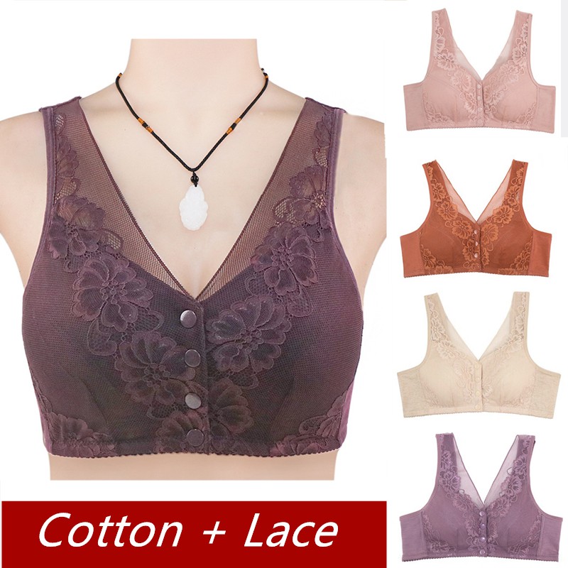 Áo ngực cotton mềm không gọng size lớn 36-46 cho nữ