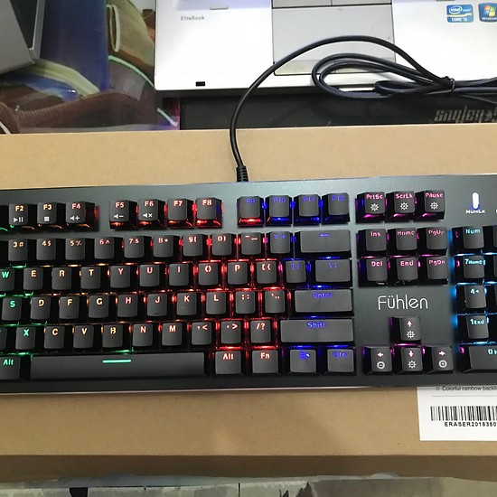 [Mã 159ELSALE hoàn 7% đơn 300K] Bàn phím cơ GAMING Fuhlen E Eraser Mechanical Blue Switch Black