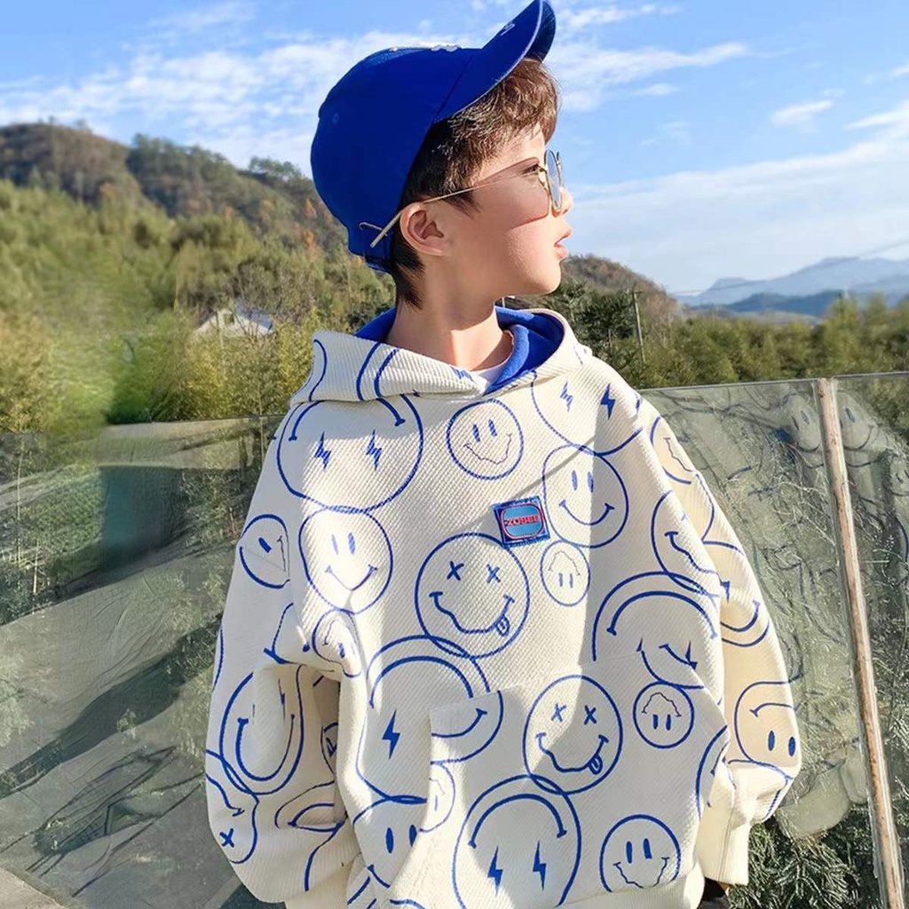 Áo Hoodie Hàn Quốc Dáng Rộng In Hình Mới Cho Bé Trai