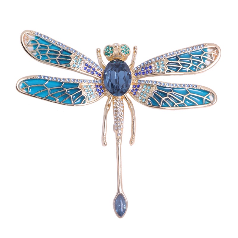 Ghim Cài Áo Hình Chuồn Chuồn Đính Đá Pha Lê Thời Trang