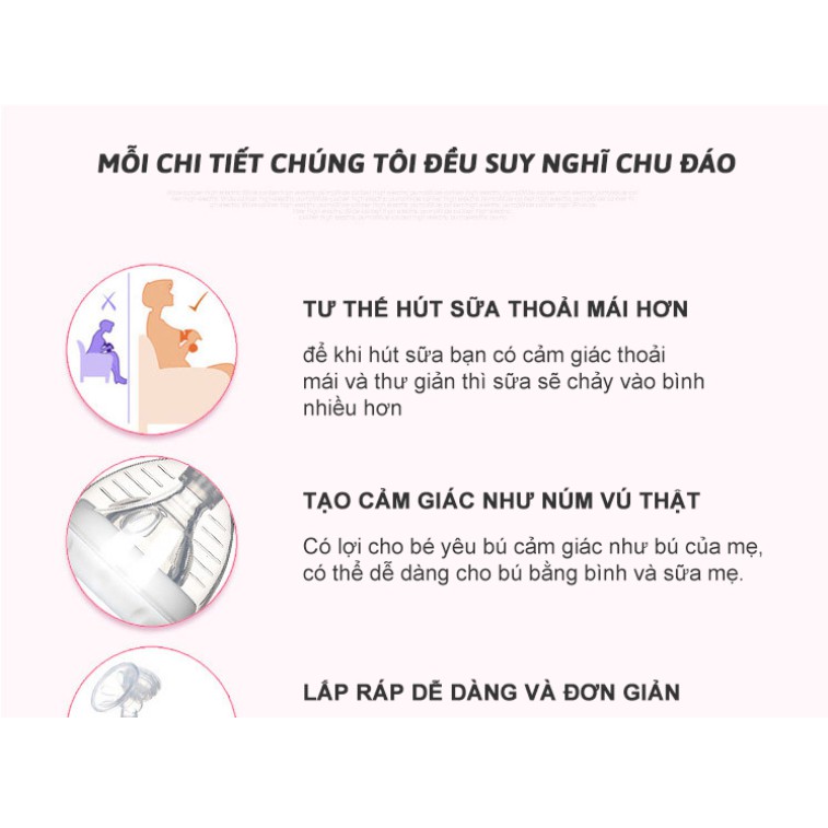 Máy hút sữa điện đơn cao cấp massage kích sữa điều chỉnh 9 mức độ, thiết kế thông minh, an toàn cho bé yên tâm cho mẹ