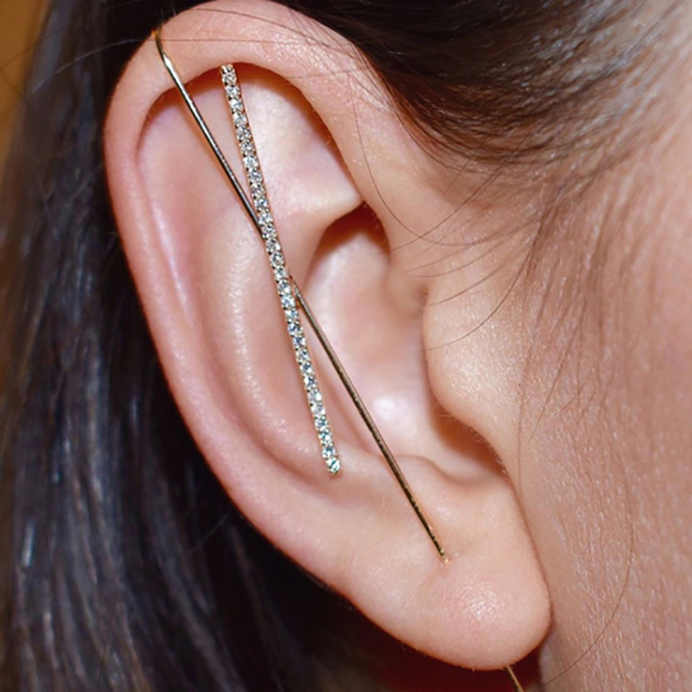 Khuyên vành tai thiết kế thanh lịch đính đá cho nữ | BigBuy360 - bigbuy360.vn