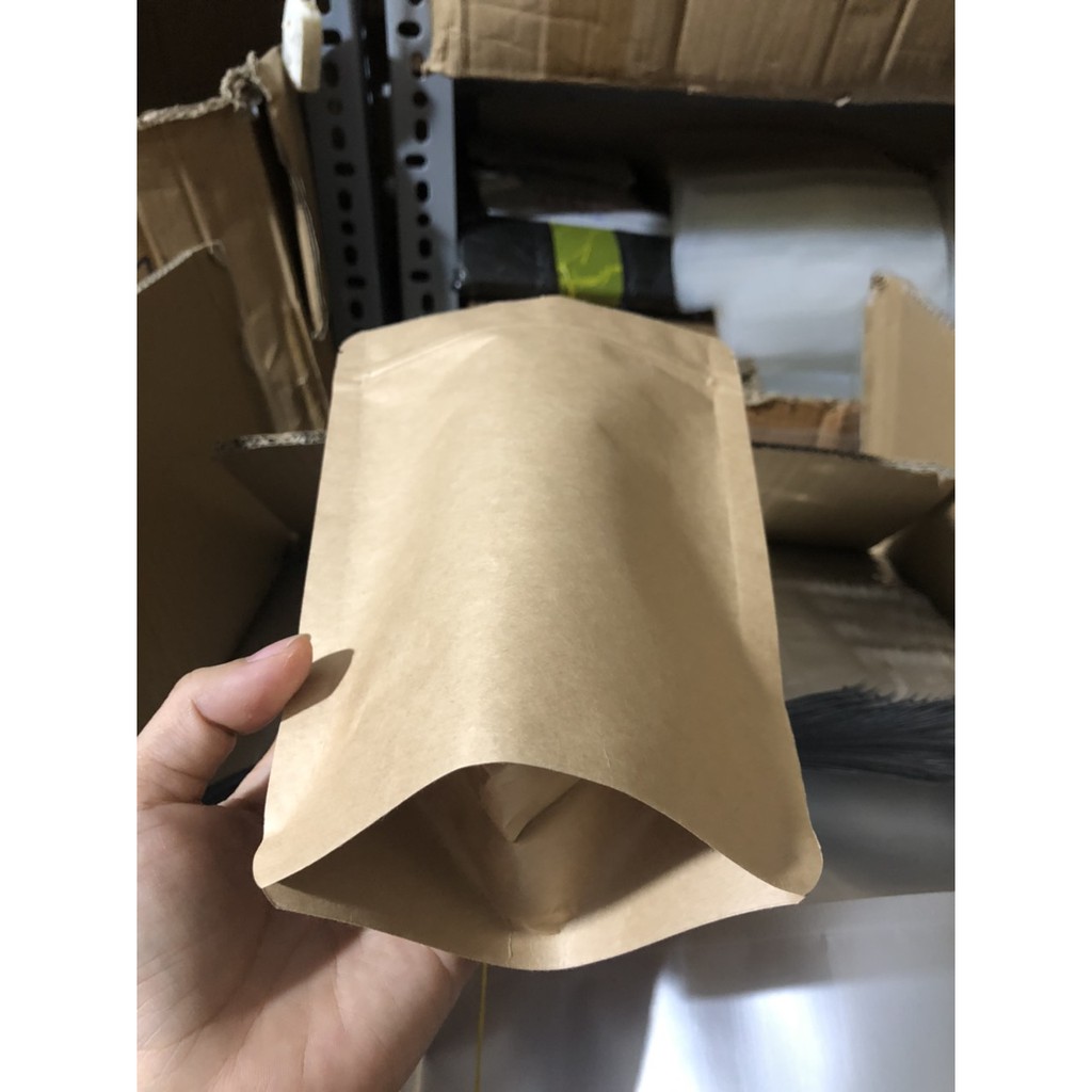 Nữa kg (500gr ) túi zipper giấy kraft không cửa sổ(hàng có sẵn)
