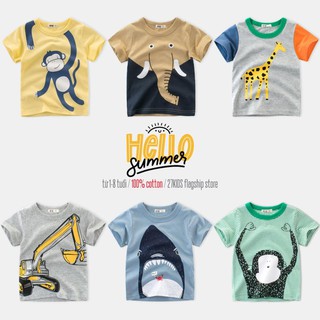 Áo bé trai 27KIDS áo thun cho bé in hình ngộ nghĩnh chất cotton hàng xuất Âu Mỹ new