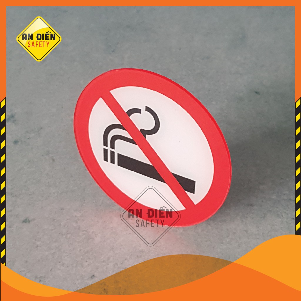 Biển báo mica cao cấp NO SMOKING Cấm hút thuốc, Tặng miếng dán tường keo 3M