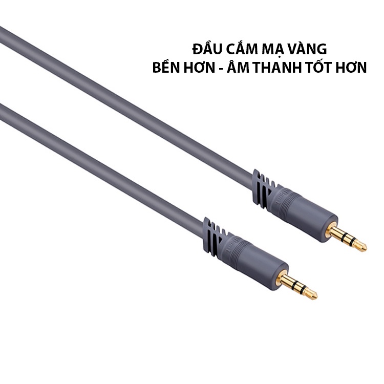 Dây Cáp Âm Thanh 2 Đầu Jack 3.5mm, 3 Khấc (2 Vạch), Dùng Kết Nối Điện Thoại Với Loa/ Xe Ô Tô