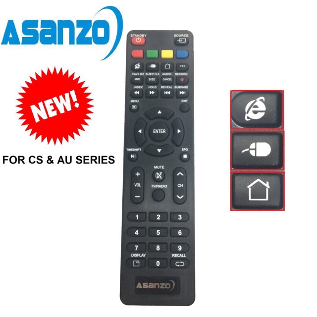 REMOTE ĐIỀU KHIỂN TIVI ASANZO SMART TV CONG NGẮN