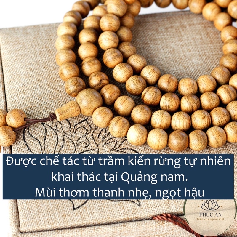 Sỉ Vòng Trầm Hương 108 Hạt Giá Gốc -  Tặng Hộp Gấm