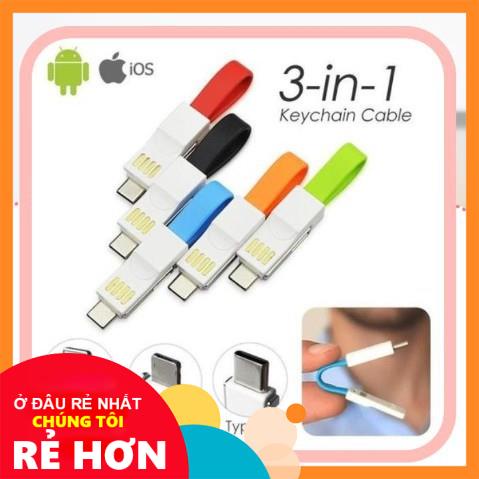 Cáp sạc Keychain siêu tiện lợi 3 in 1 (Chúng Tôi Rẻ Nhất)
