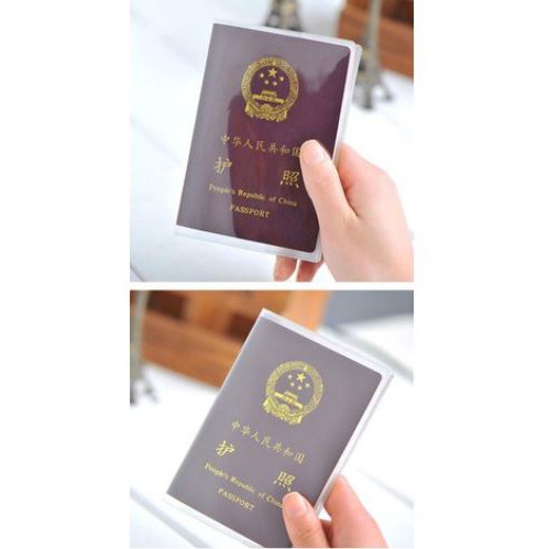 Bìa vỏ bọc bảo vệ hộ chiếu, passport PVC trong suốt.  Clovershop68