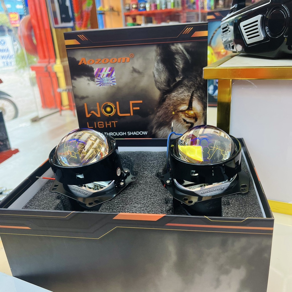 Đèn Bi Led Wolf Light Aozoom Gắn Xe Ô Tô , Xe Hơi Chính Hãng Bảo Hành 3 Năm