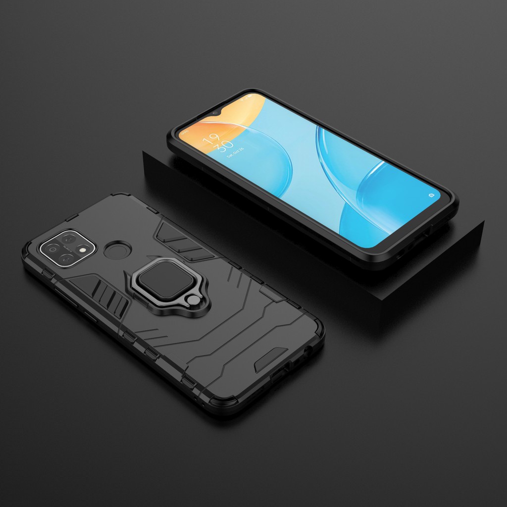 Ốp lưng Oppo A15 / A15s Iron Man Iring chống sốc giá đỡ xem phim cao cấp