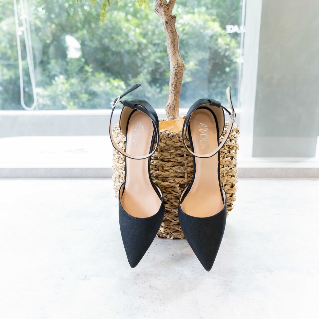 Giày mũi nhọn satin trơn A13