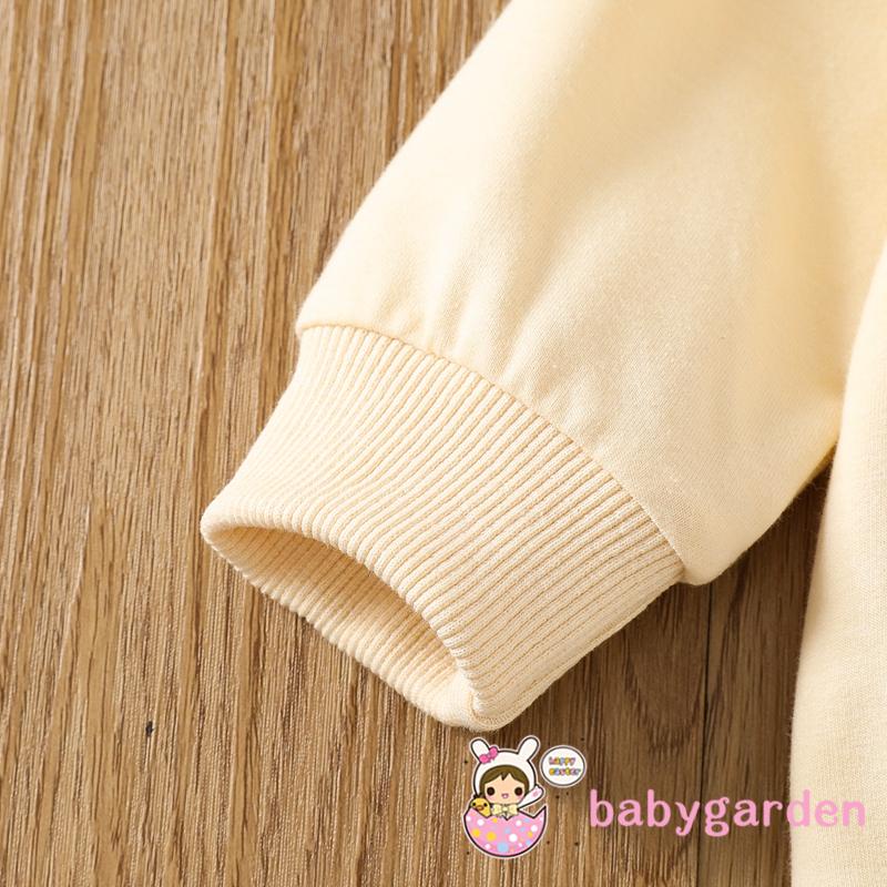 Áo Liền Quần Tay Dài Cổ Tròn In Hình Mặt Trời Thời Trang Xuân Thu Cho Bé Gái 0-18 Tháng Tuổi