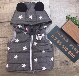 Gile Mickey HM kid auth đỏ 9-12m, xám 6-9m
