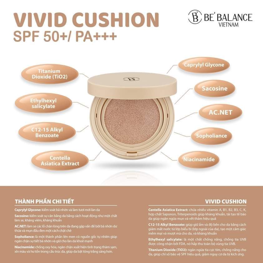 BE BALANCE Phấn Nước VIVID CUSHION SPF50+/PA+++