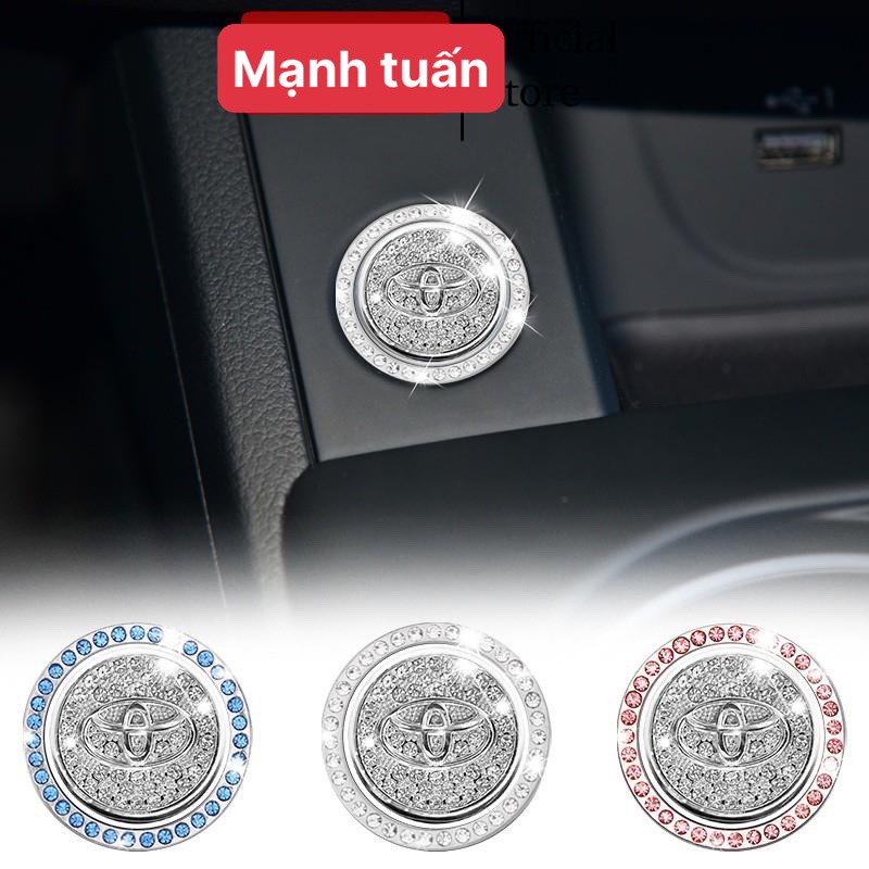 1 Nhẫn Đính Đá Lấp Lánh Sang Trọng Trang Trí Nút Khởi Động Xe Hơi