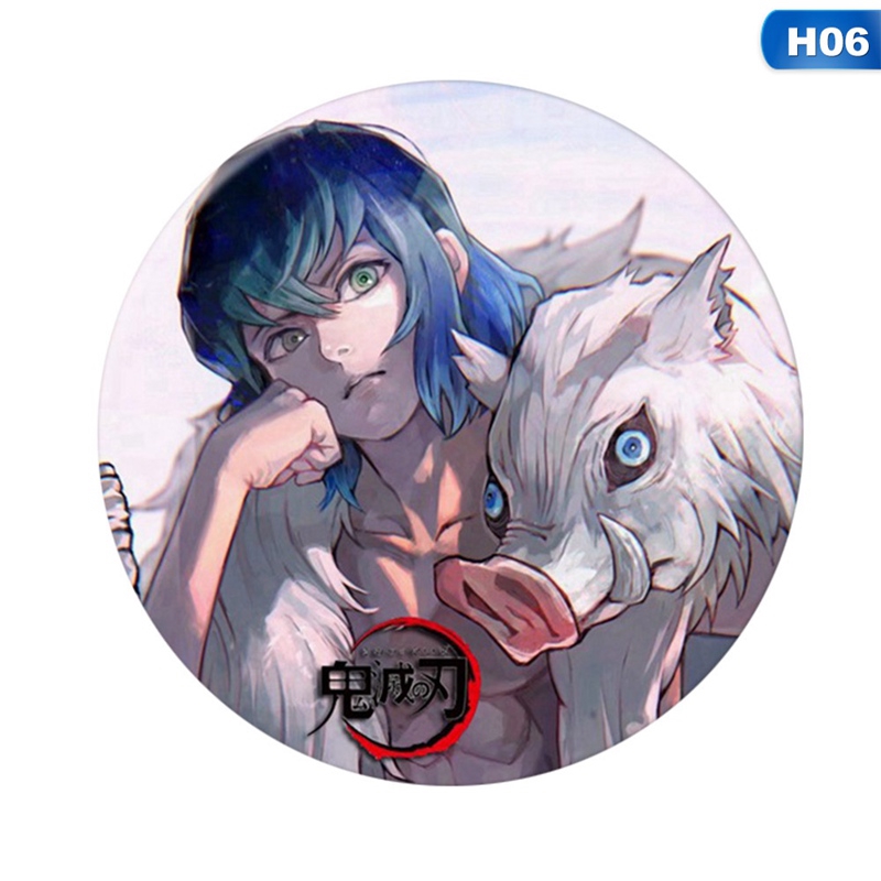 flowersqueen Huy hiệu cài áo in hình anime Demon Slayer