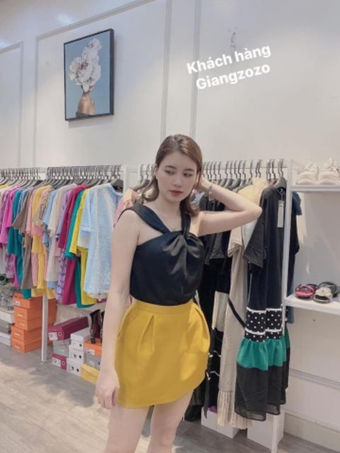 Áo kiểu quai chéo lụa tằm