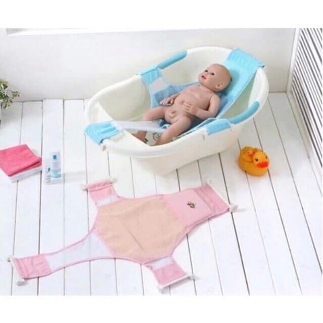 Lưới tắm bảo vệ cột sống an toàn cho bé (không có hộp) có bộ khóa kẹp vào chậu tắm chắc chắn và an toàn