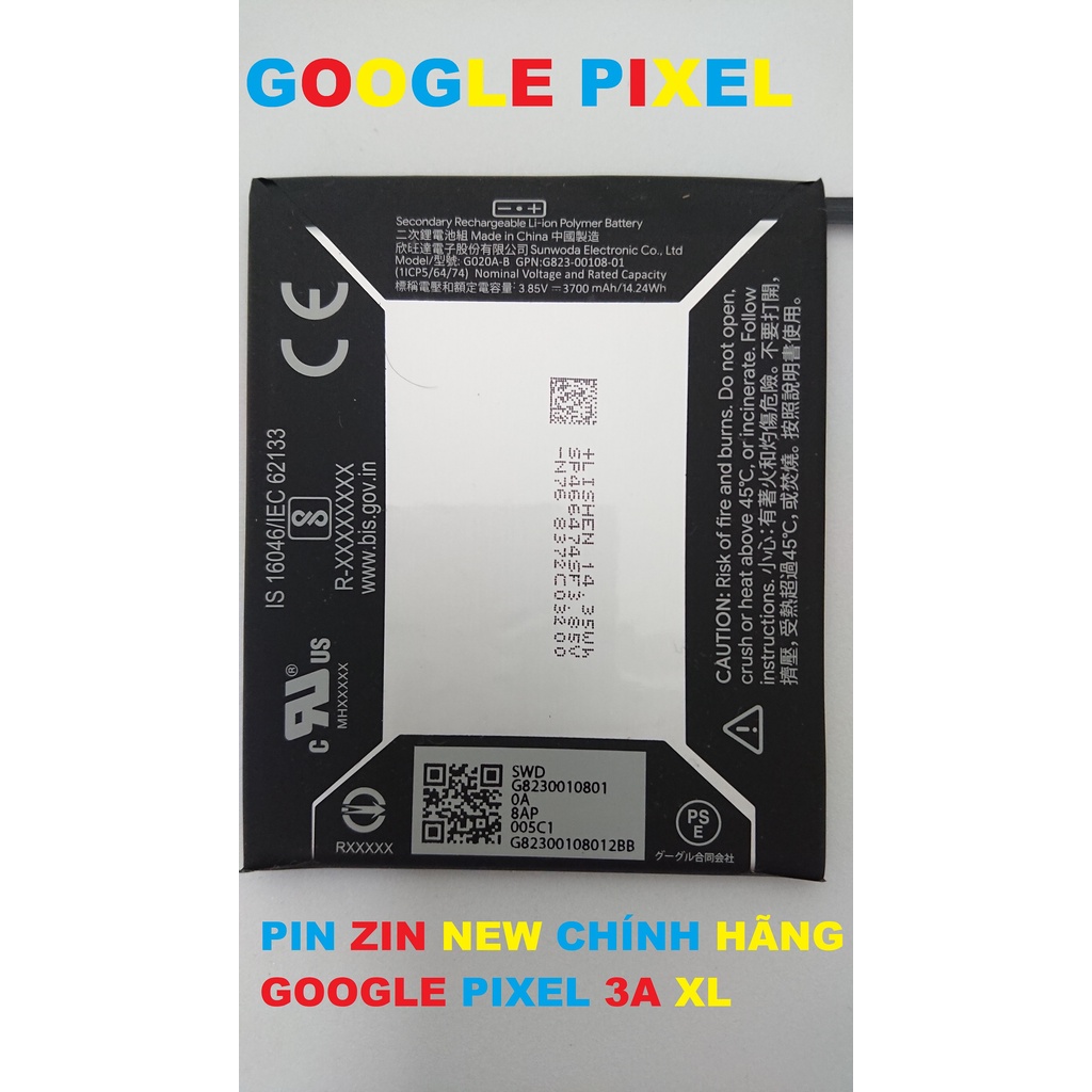 PIN ZIN NEW CHÍNH HÃNG GOOGLE PIXEL 3A XL : G020A-B