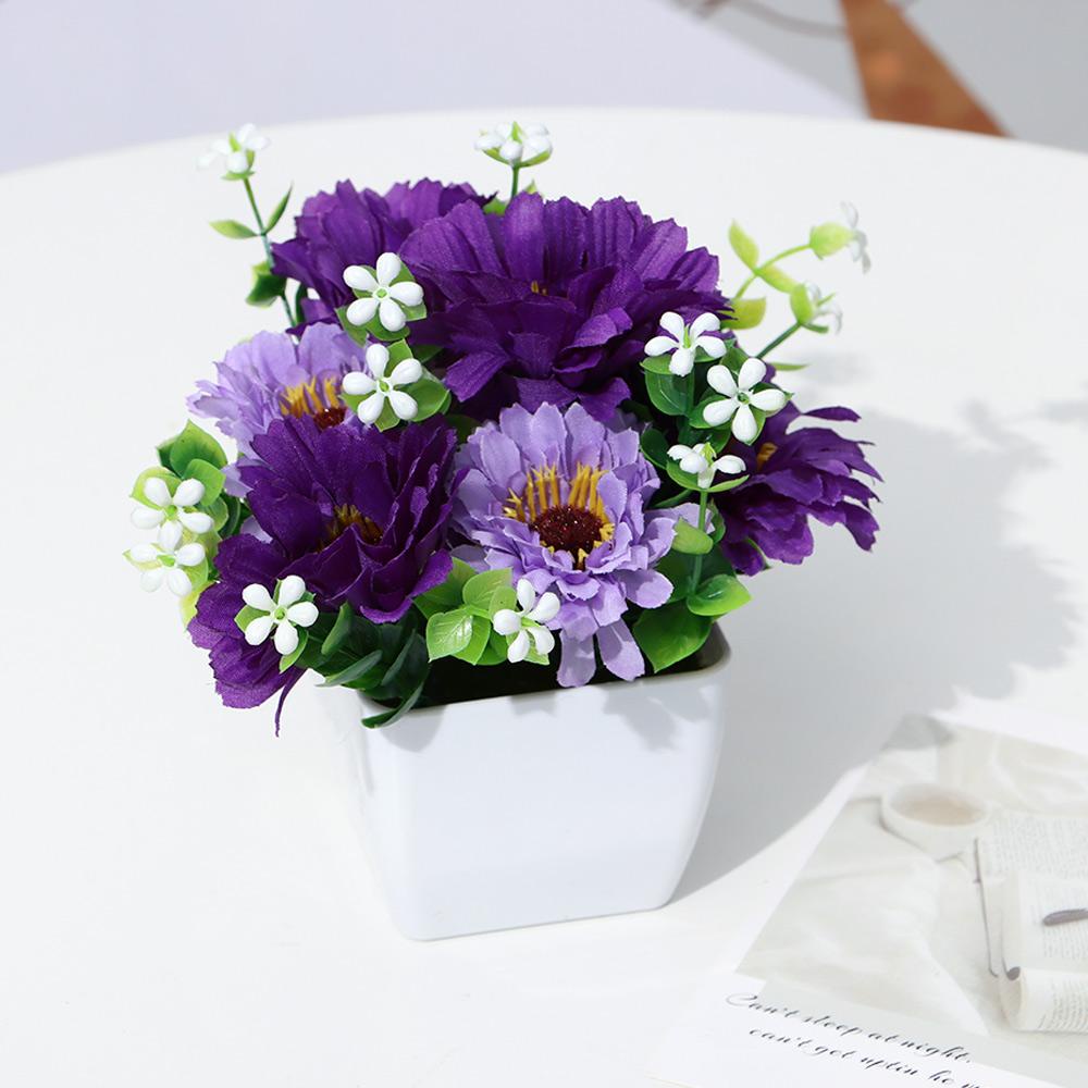KUNHEV Chậu Hoa Mẫu Đơn Nhân Tạo Màu Sắc Tươi Sáng Để Bàn Trang Trí