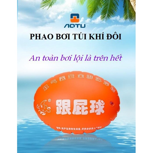 Phao bơi oval đeo thắt lưng 2 túi khí dành cho bơi lội, phao đeo tay