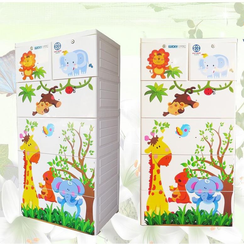 Tủ nhựa Việt Nhật 5 tầng, 6 ngăn tiện ích cho bé