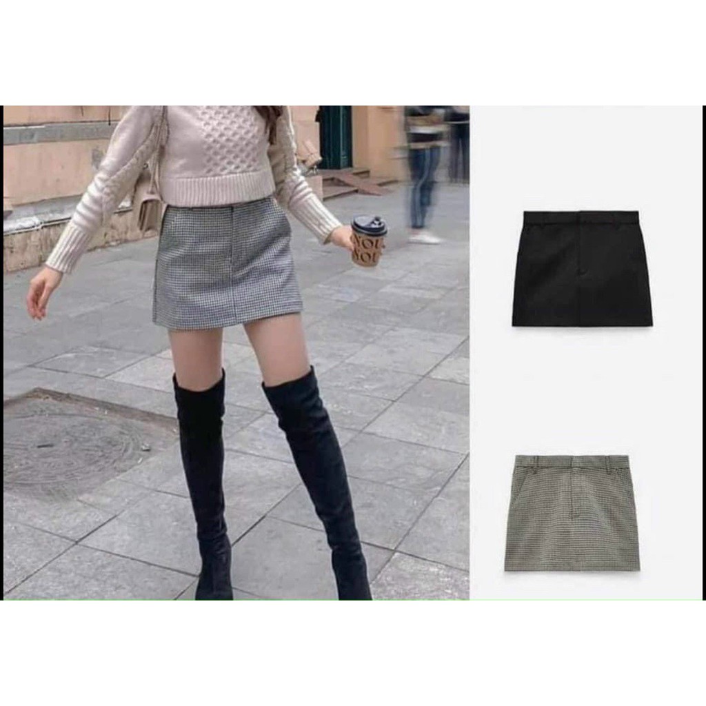 ❤️❤️ Quần váy cho nữ - Quần váy ZRA hai màu đen kẻ cho nữ size S/M/L | BigBuy360 - bigbuy360.vn