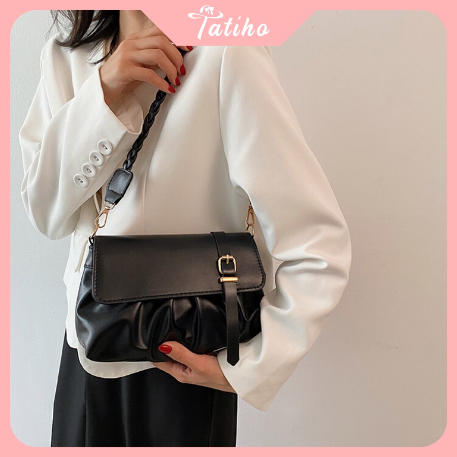 Túi Xách Đeo Chéo (Túi Xách Nữ) Phối Nhúng Bèo Xếp Ly Phong Cách Thời Trang Hiện Đại - Tatiho - Mã TUI61