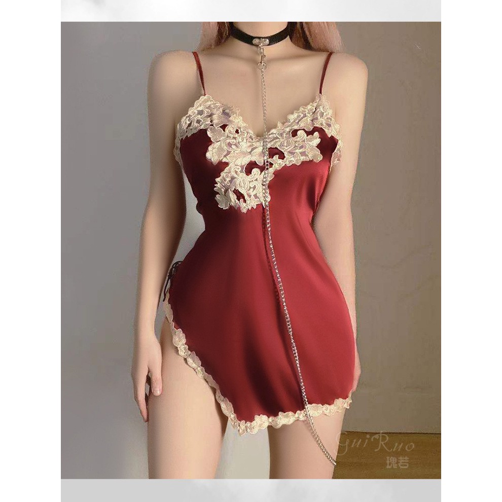 (M. 39) Váy ngủ hai dây lụa satin sexy cao cấp Đầm mặc nhà gợi cảm quyến rũ | BigBuy360 - bigbuy360.vn