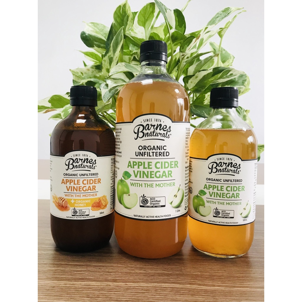 Giấm táo hữu cơ Barnes Naturals - Úc (có giấm cái) - Organic Apple Cider Vinegar (with mother)