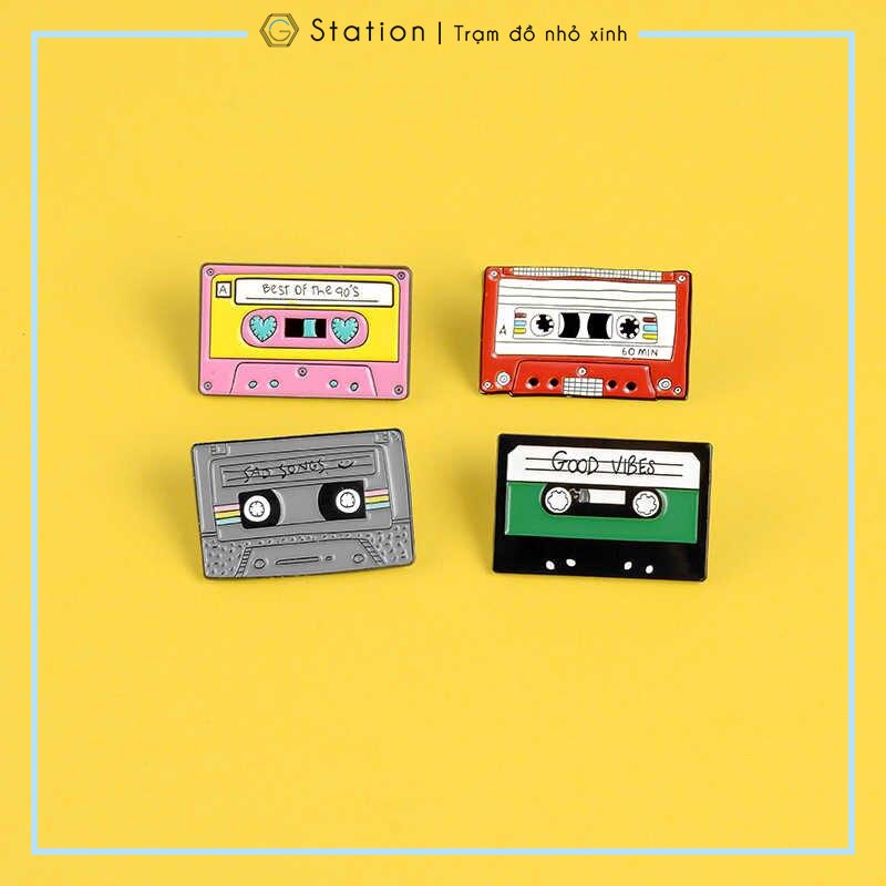 Pin cài áo băng nhạc style retro - GC066