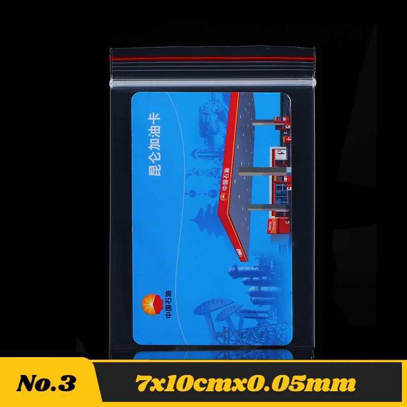 Bộ 100 Túi Zip Trong Suốt Chống Nước Kích Thước 7cmx10cmx0.05mm