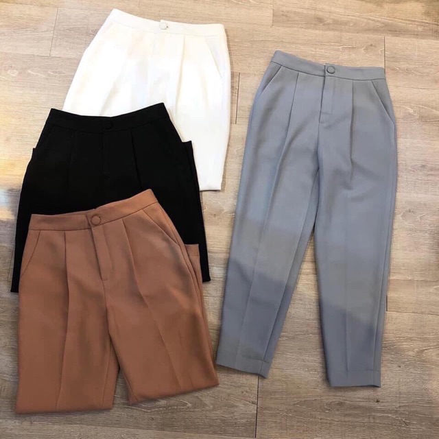 (ảnh thật+video)Quần baggy vải nữ cúc bọc | BigBuy360 - bigbuy360.vn