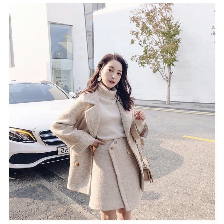 [Mã WARUN27 giảm 12k đơn 99k] (ảnh thật)Set Dạ Áo Chân Váy Xương Cá Dà | BigBuy360 - bigbuy360.vn