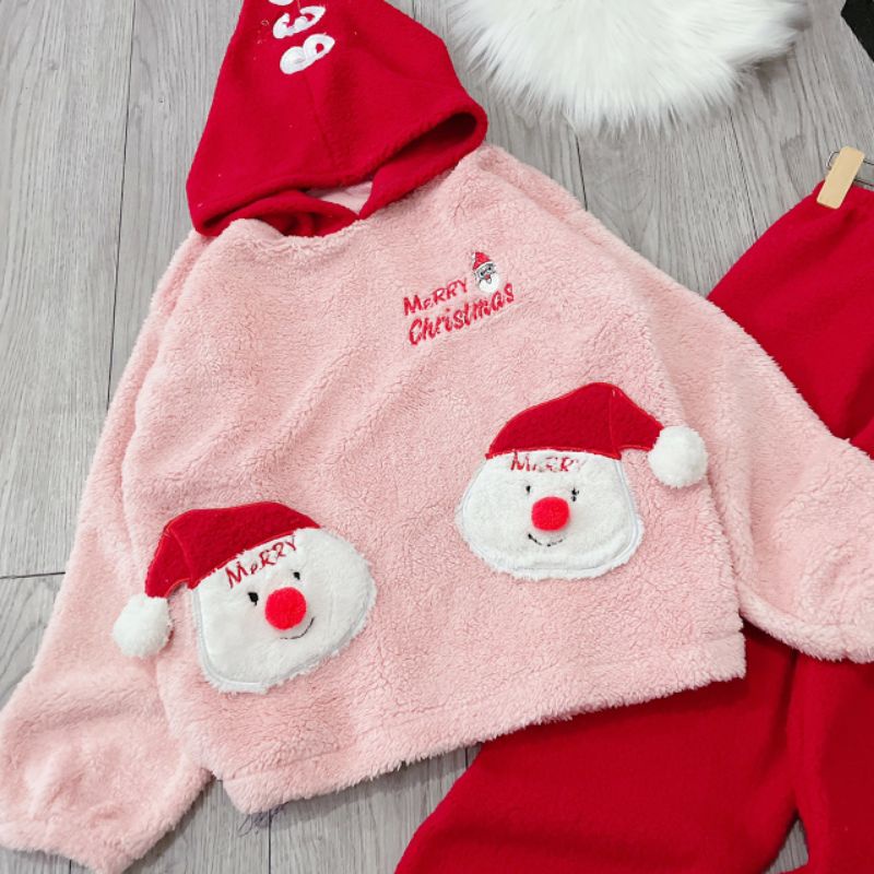Set Bộ Ngủ Lông Ông Già Noel dưới 61kg - Set Dài Tay Nữ G0122