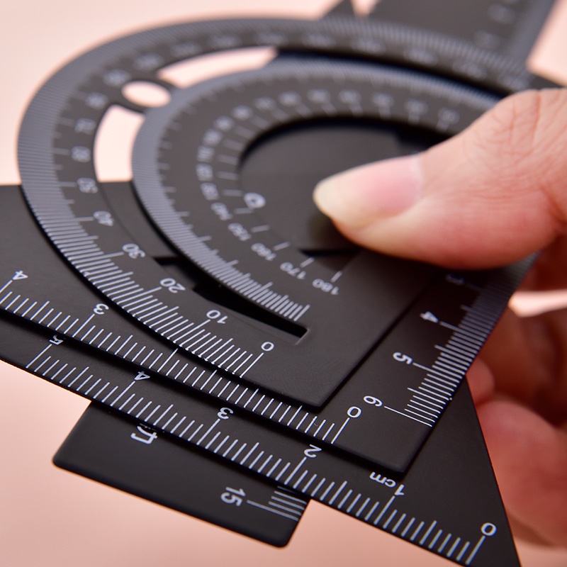 Deli Bộ Thước Đo Bằng Nhôm Hình Tam Giác Đơn Giản Cho Văn Phòng / Trường Học