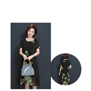 Đầm voan hoa cho mẹ cực đẹp