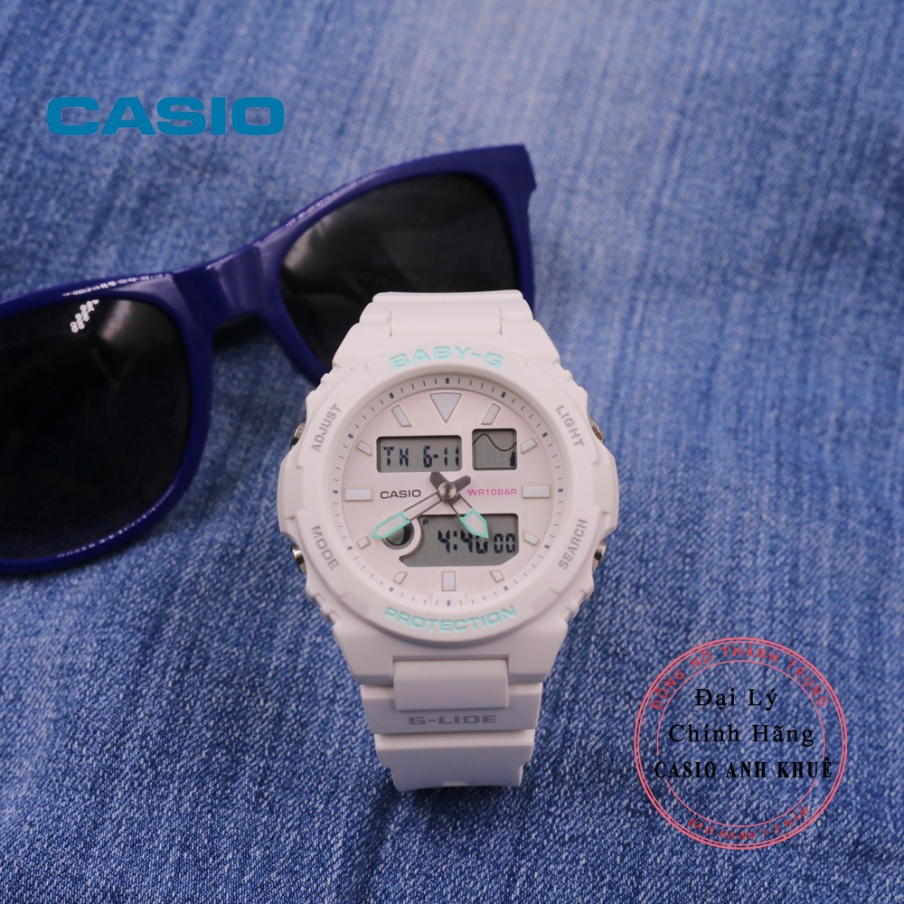 Đồng hồ Casio nữ Baby-G BAX-100-7ADR dây nhựa ( màu trắng)