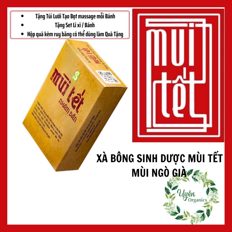 Xà Bông Mùi Tết Sinh Dược - Mùi GiàTặng Túi Lưới, Giá HTX Sinh DượcXà phòng sinh dược truyền thống,handmade